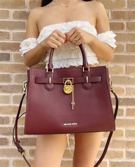 michael kors hamilton satchel medium brown|Michael Kors medium Hamilton bag.